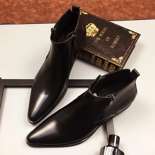 Hot Sale Leather High Top Men Dress Winter Boots Work Booties For Man