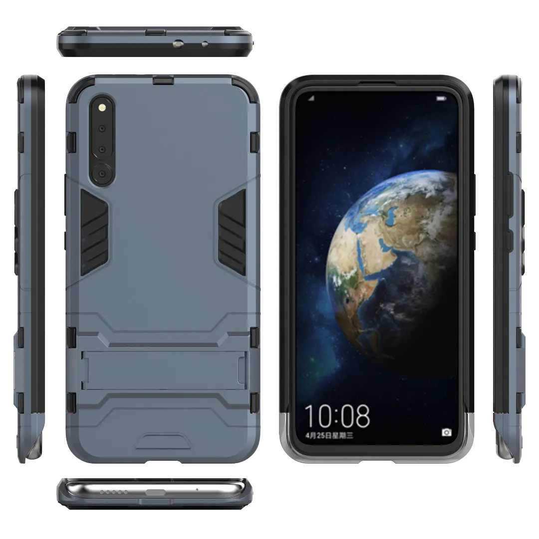 Hybrid Kickstand Anti Shock Defender Armour Case TPU + PC Cover för Huawei P30 Lite P30 Pro 50pc