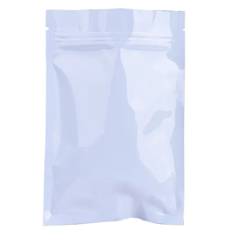 200pcs/lot White Mylar Aluminum Foil Packaging Bags 6*8cm Zip Lock Zipper Sealing Food Storage Bag Empty Plastic Power Valve Heat Seal Pouches
