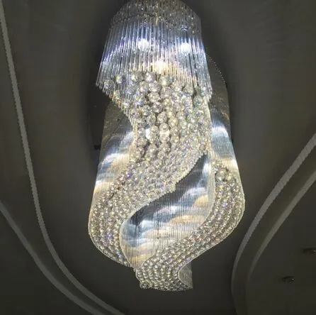 Modern minimalist led living room ceiling lamp oval large hotel engineering lamp luxury bedroom crystal lamp restaurant MYY
