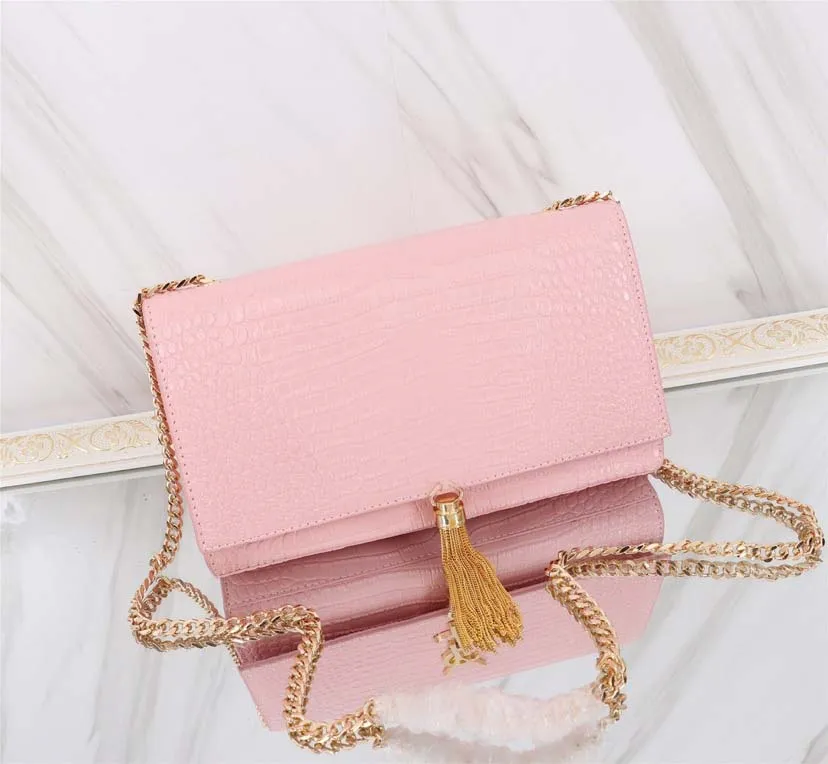 Newset Classic Chain bag Purse Handbag With Tassel Clutch Bags Women Genuine Leather Handbag Shoulder Bag Totes Crossbody Bags