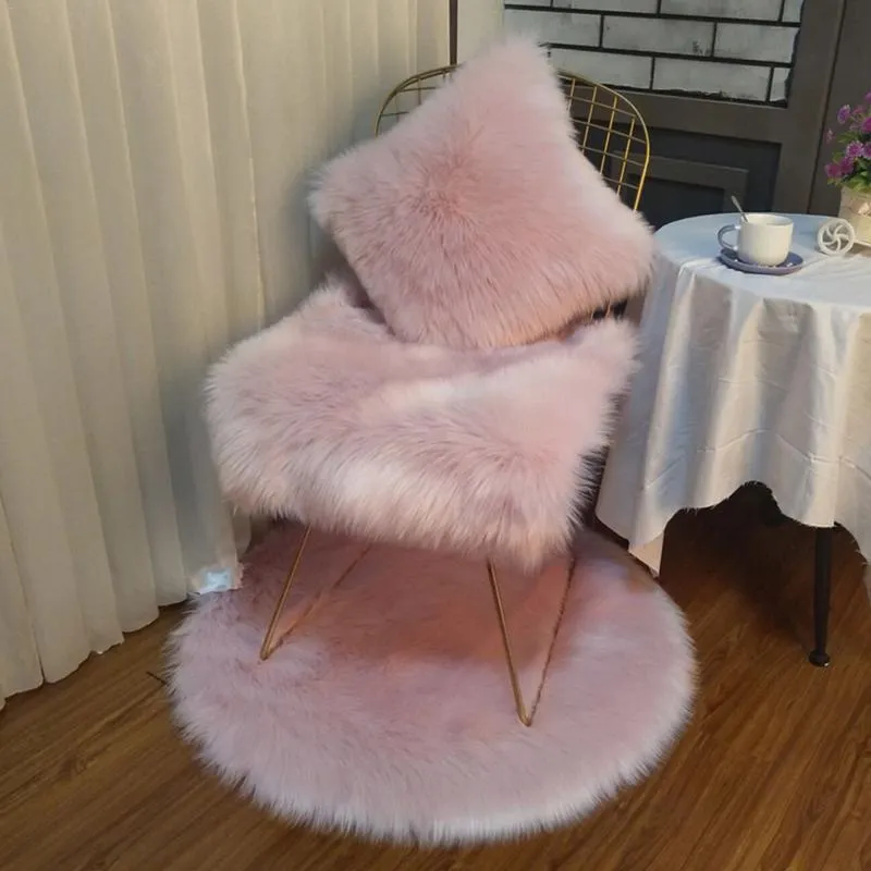 Soft Plush Rabbit Fur Faux Fur Pillow Cover Home Faux Fur Fleece 45