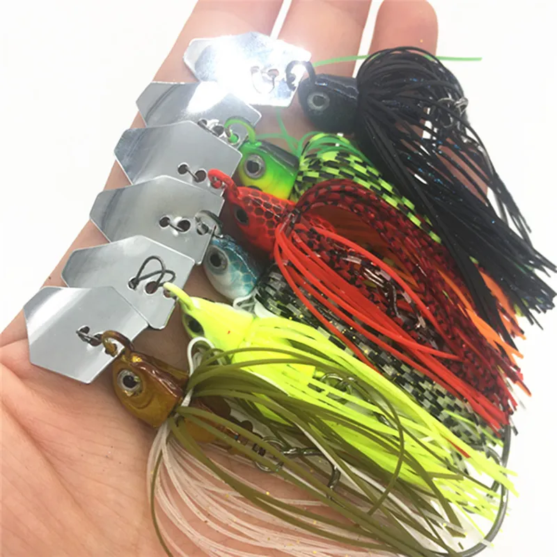 Trailer Bladed Swim Jigs 7 cm 10 g Bart Gummirock Chatter Baits Spinner Angelköder mit scharfem Einzelhaken