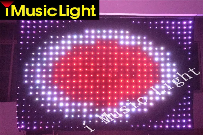 P10 2MX2M LED 시각 커튼 무대 효과 조명 디스플레이 LED 비디오 커튼 PC / DMX 컨트롤러