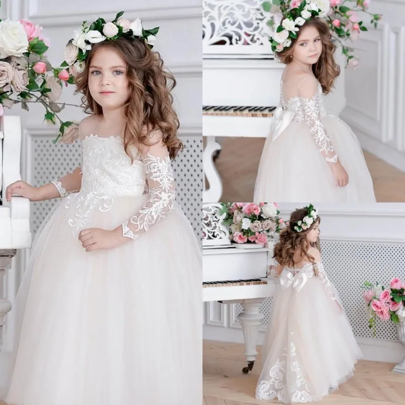 Neue Ankunft Hellrosa Mädchen Festzug Kleider Ballkleider Prinzessin Blumen Mädchen Kleider Für Hochzeiten Schöne Kinder Kommunion Kleid