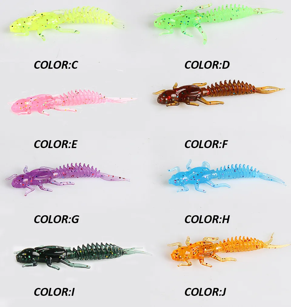 5cm 0.8g Larva Soft Frog Lures For Bass Artificial Fishing Worms