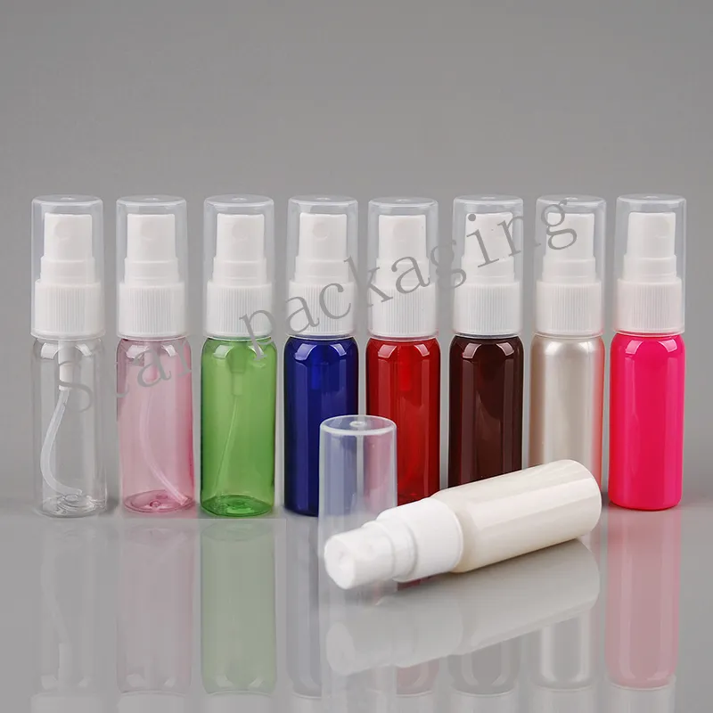 Flacone di plastica trasparente/marrone da 20 ml x 50 con pompa spray per nebulizzazione Contenitore per spruzzatore di profumo vuoto da 20 cc Flaconi per campioni piccoli