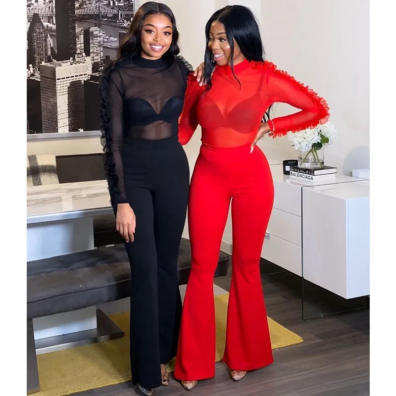 2 piece flare pants set sales