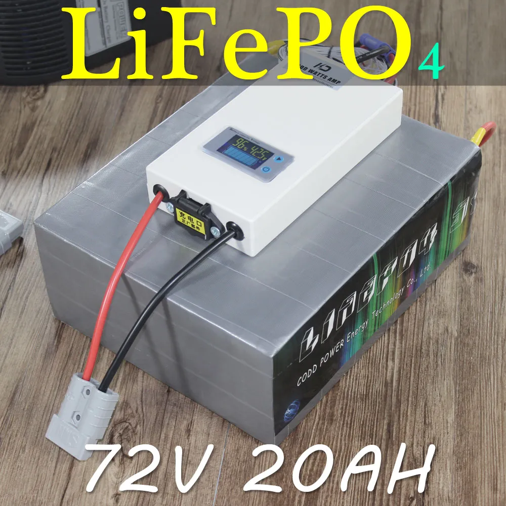 72 V 20AH LifePo4 Bateria 2000 W Bicicleta Elétrica da Motocicleta Scooter LifePo4 Bateria Longo Tempo de Ciclo