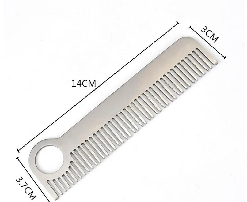 New EDC Pocket Tool Pente de cabelo de aço inoxidável escova de cabelo Profissional Matte Minimalista Pentes gravados frete grátis HOTSELL