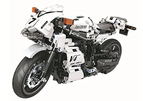 Technic Series White Racing Moto Building Blocks DIY Bricks Toys 716pcs