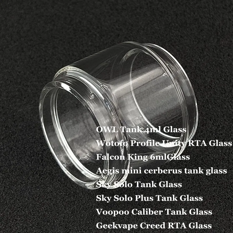 Replacement Glass Tube Tank Caliber Geekvape Creed Rta Pyrex Owl Wotofo Profile Unity Falcon King Aegis Mini Cerberus Sky Solo Plus