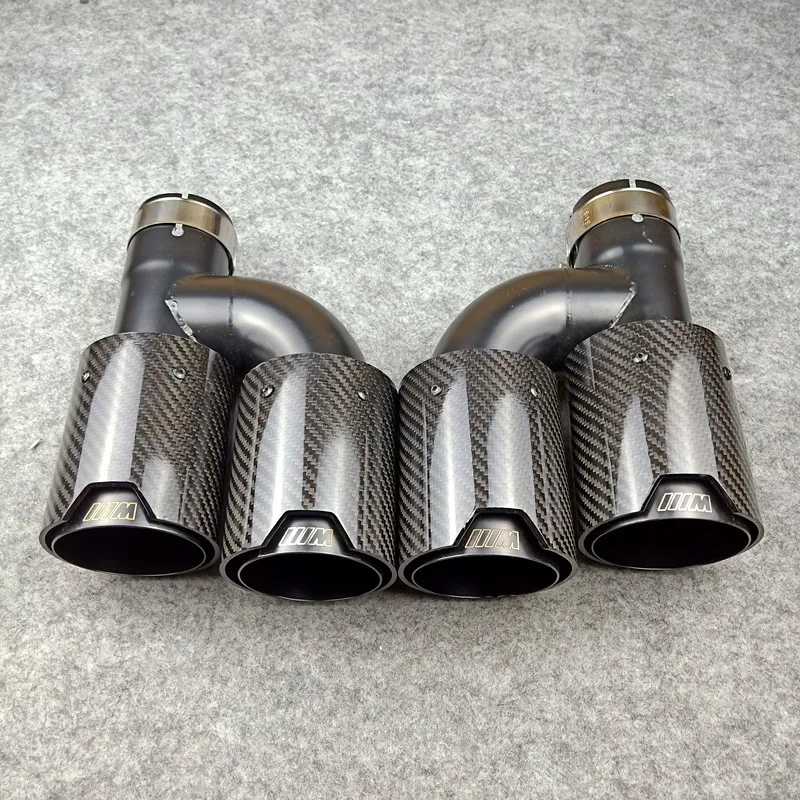 One Pair H Model Titanium Black M Performace Style Pipe Stainless Steel
