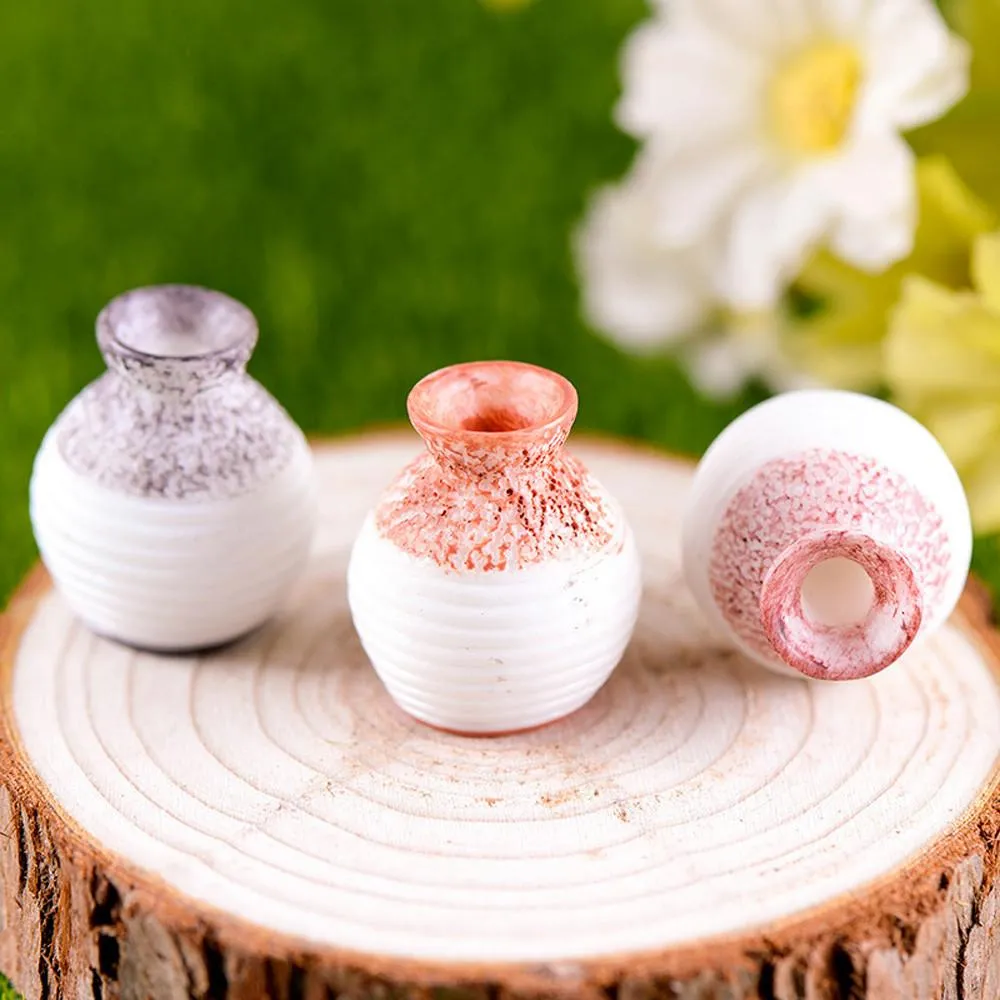 Resin Miniature Small Mouth Vase DIY Craft Accessory Home Garden