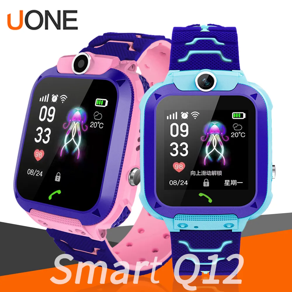 Q12 Smart Kids Montre enfants montre-bracelet étanche avec LBS Tracker SOS Caméra SIM Appel Pour smartphone Android PK DZ09 Q528 Smartwatch