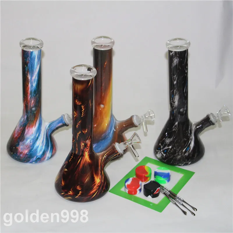 Glasbecher Dab Rig Bong Heady Bongs Mini-Wasserpfeife Dicke Bohrinseln Wachsrauchen Wasserpfeife Schüssel Bubbler-Rohre mit Dab-Pad