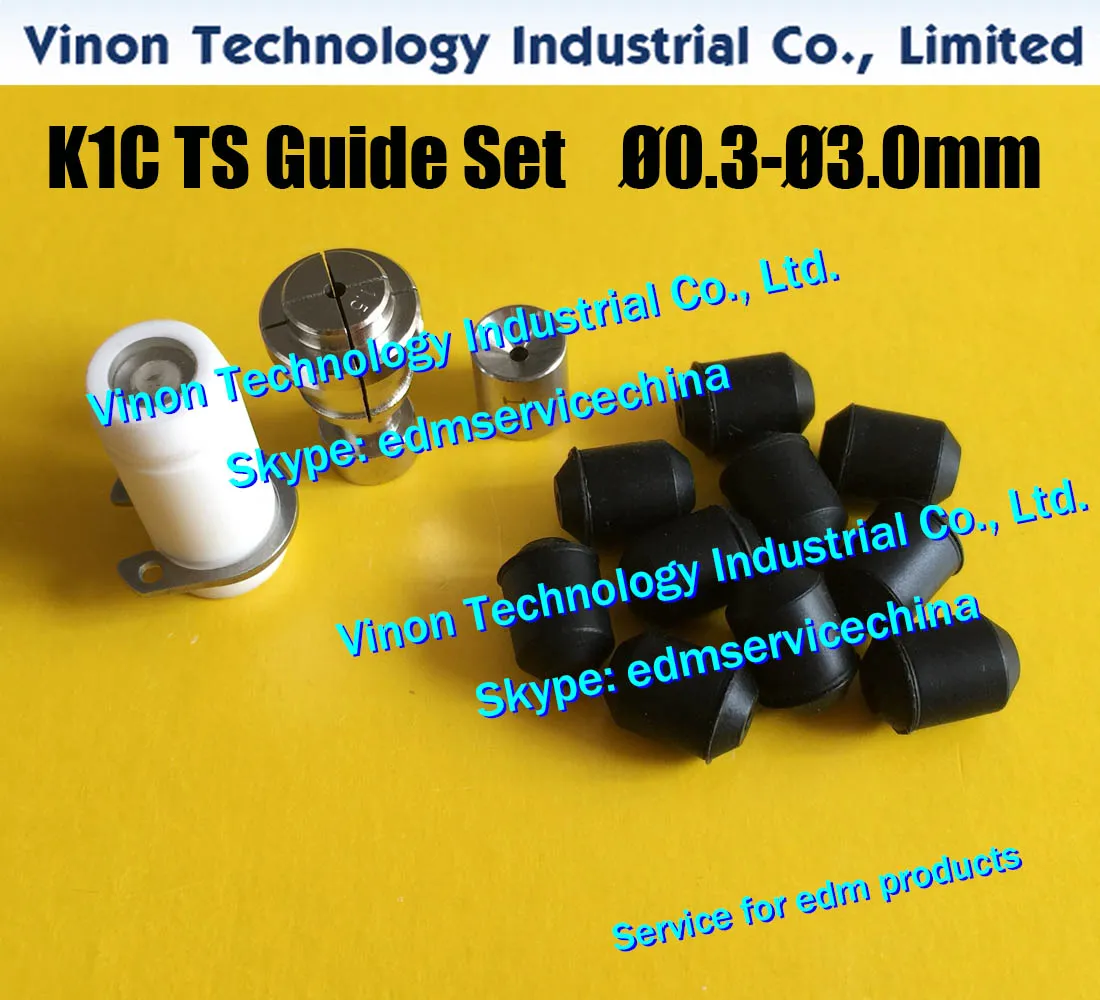 Sodc K1C, Charmilles SH2, Madra BT-2 3562022,0224032,663562022 용 d = 0.9mm K1C TS 가이드 세트 (1pc 가이드 + 1pc 콜레트 + 1pc 스페이서 + 10pc 밀폐 고무)