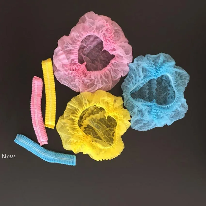 100 قطعة / الوحدة المتاح القبعات واقية من الغبار لمرة واحدة مرونة الغبار غير المنسوجة قبعة الجمال صالون كاب الشيف قبعة الفندق تنظيف الإمدادات ZZA1847