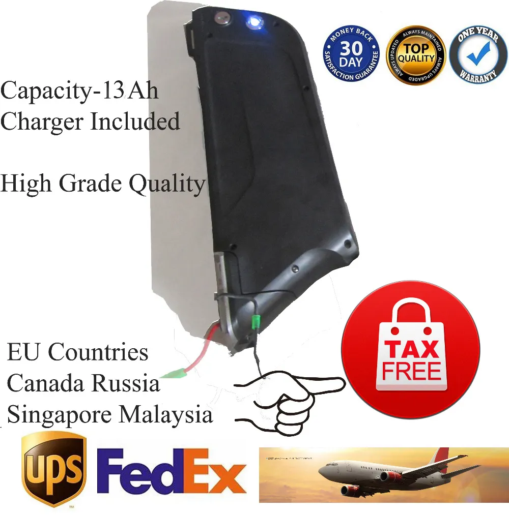 UE livre de impostos! Ebike bateria de lítio 500 W 48 v 13ah dolphin downtube garrafa para Bafang 350 w / 500 w / 750 W kits de motor médio