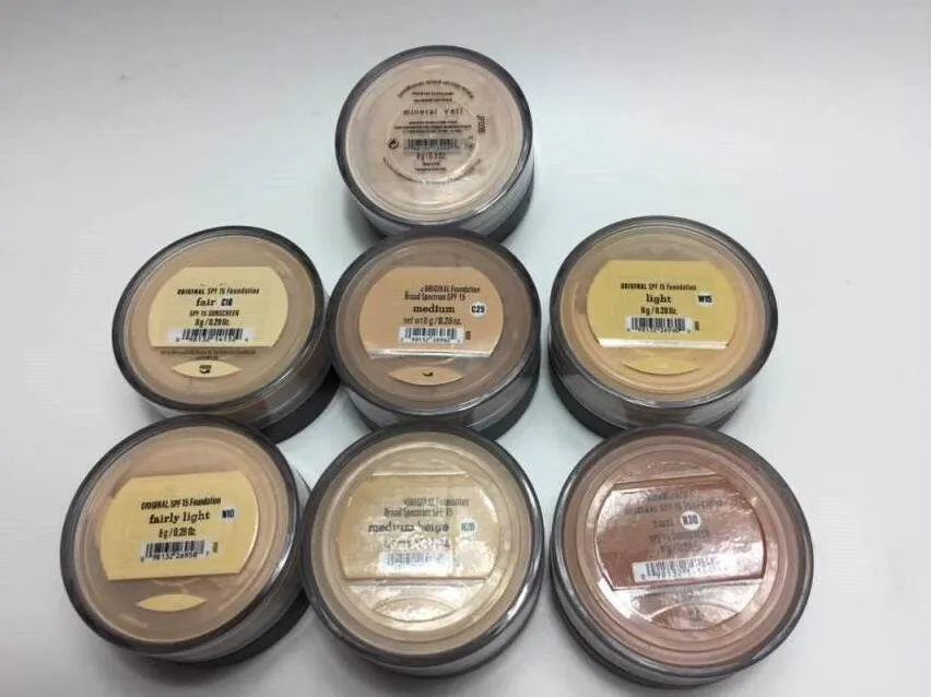 Minerals Foundation original Foundation loose powder 8g C10 fair/8g N10 fairly light/8g medium C25/8g medium beige N20/9g mineral veil.