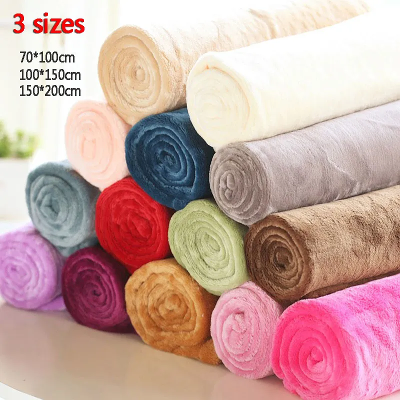 150*200cm Single Flannel Blankets Winter Warm Coral Velvet Blanket Knee
