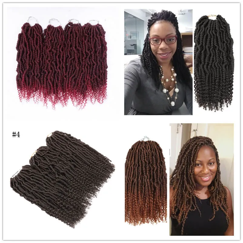 Crochet Passion Twist Capelli lunghi per Passion Twist Estensioni dei capelli all'uncinetto Tessuto sintetico per capelli 14 pollici Water Bulk Kinky Curly 2021