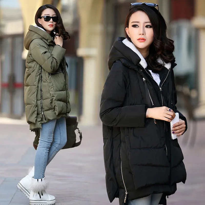 Gravida Kvinnor Kläder Ytterkläder Plus Storlek S-5XL Maternity Coat Vinter Graviditet Långärmad Hooded Tjockad Casual Coat