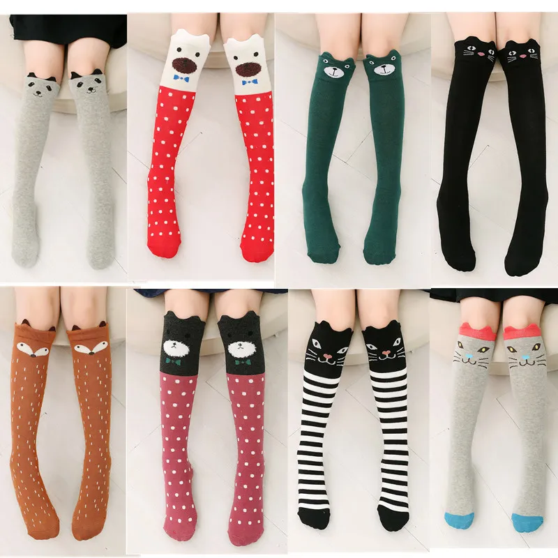 Knie High Panada Fox Cat Animal Leg Warmers Kinderen Girl Socks Children 3d Long Kouunes Baby Legging M307