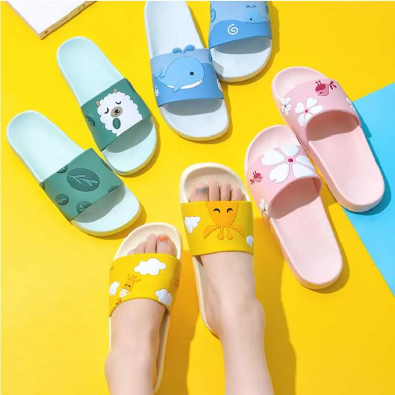 2021 Women Summer Home Slippers Cute Sandals Animal Ladies Slides Indoor House Flip Flops For Women/Men Big Size