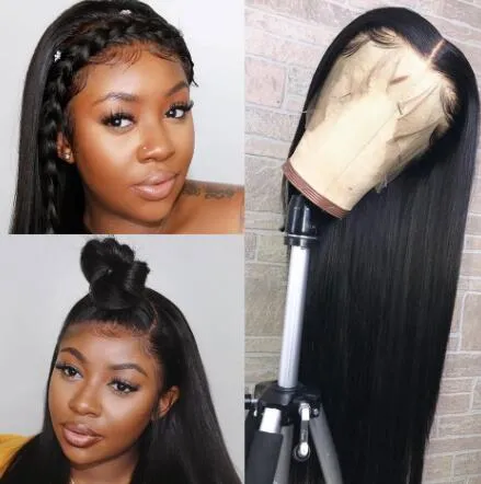 2021 fashion Straight Lace Front Human Hair Wigs Short Long Frontal Wig Peruvian for Black Women