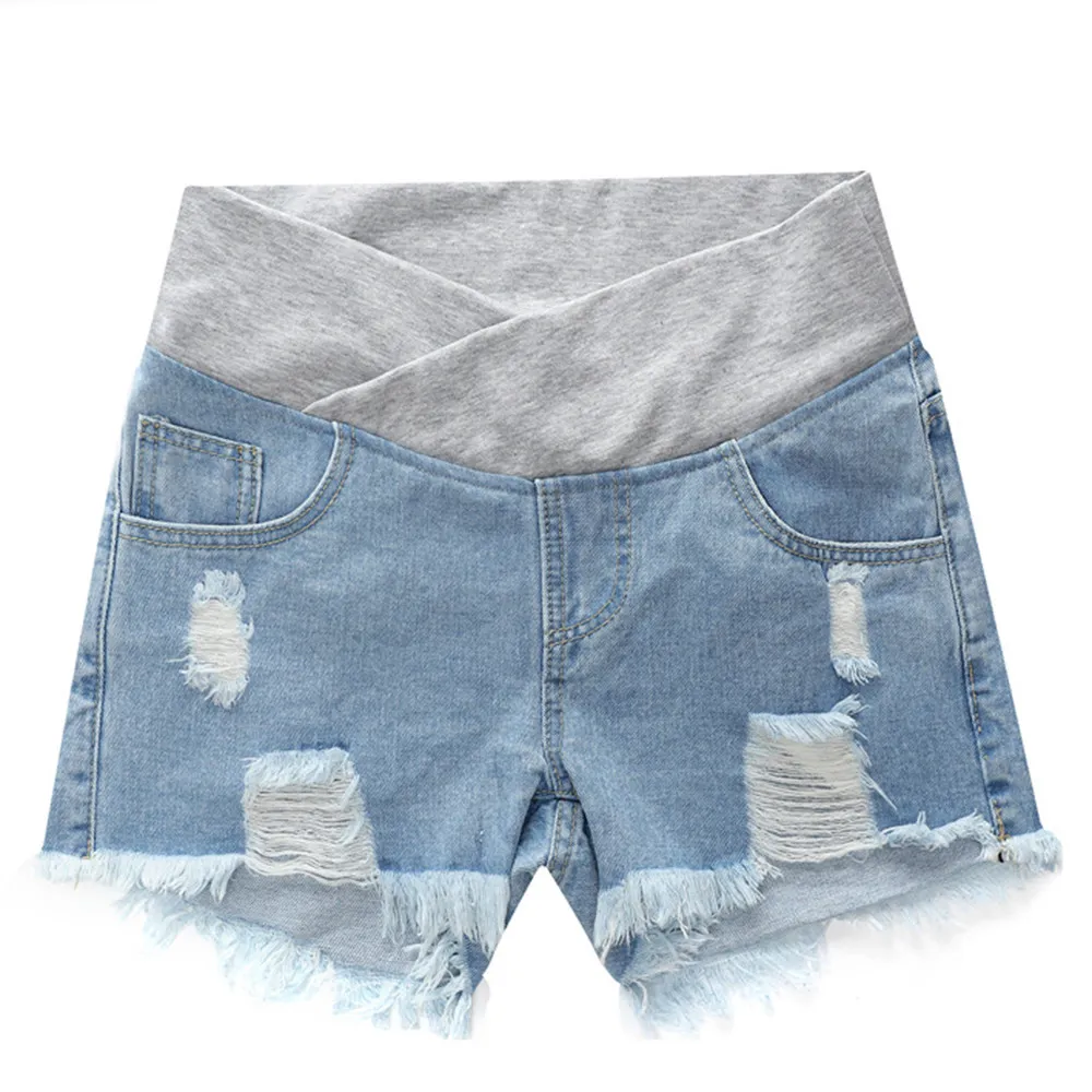 Pregnant Women's Shorts Summer Wear Low-waisted Denim Shorts Summer Loose Pants for Pregnant Women Clothes maternity