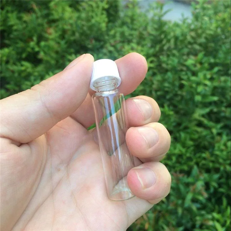 2ml 4ml 6ml Glass Bottles With Plastic Screw Cap Transparent Clear Mini Vials Plastic Bottles Jars Cosmetic Containers2