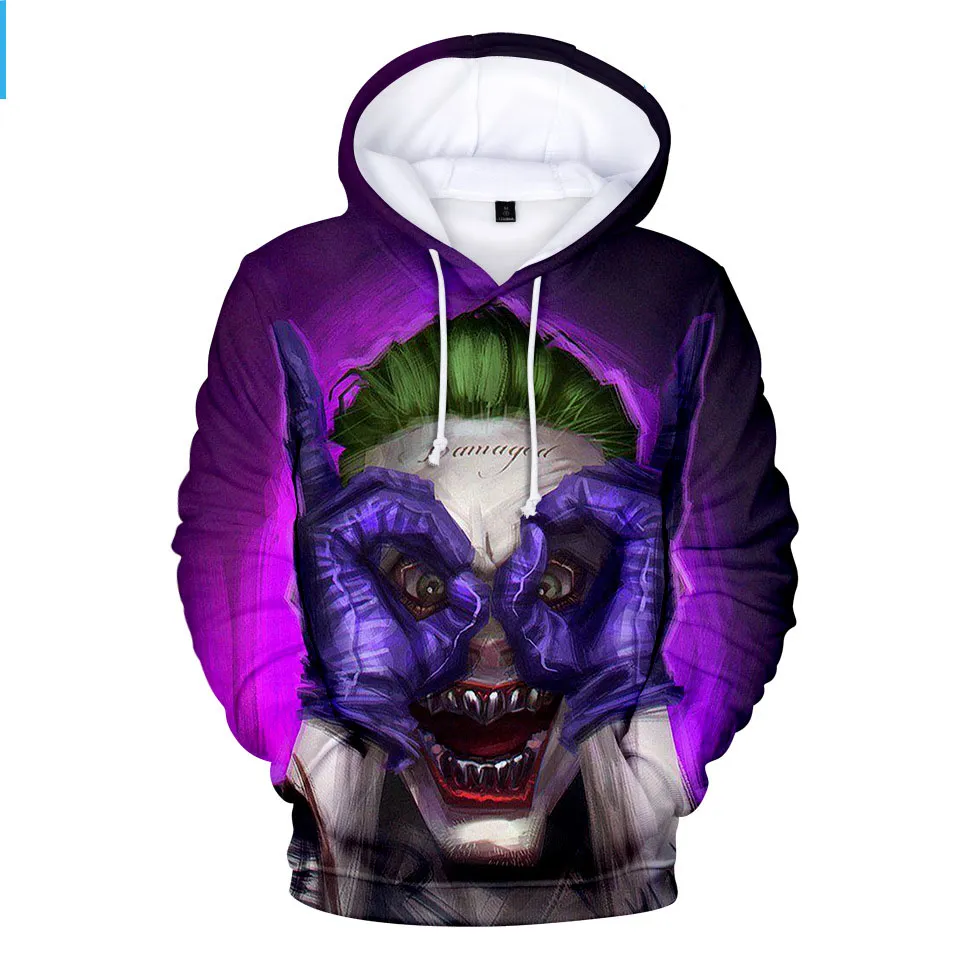 2019 mens designer hoodies New hot poker clown Soul 2 coat haha Joker 3-D printed mens hoodie WGWY199