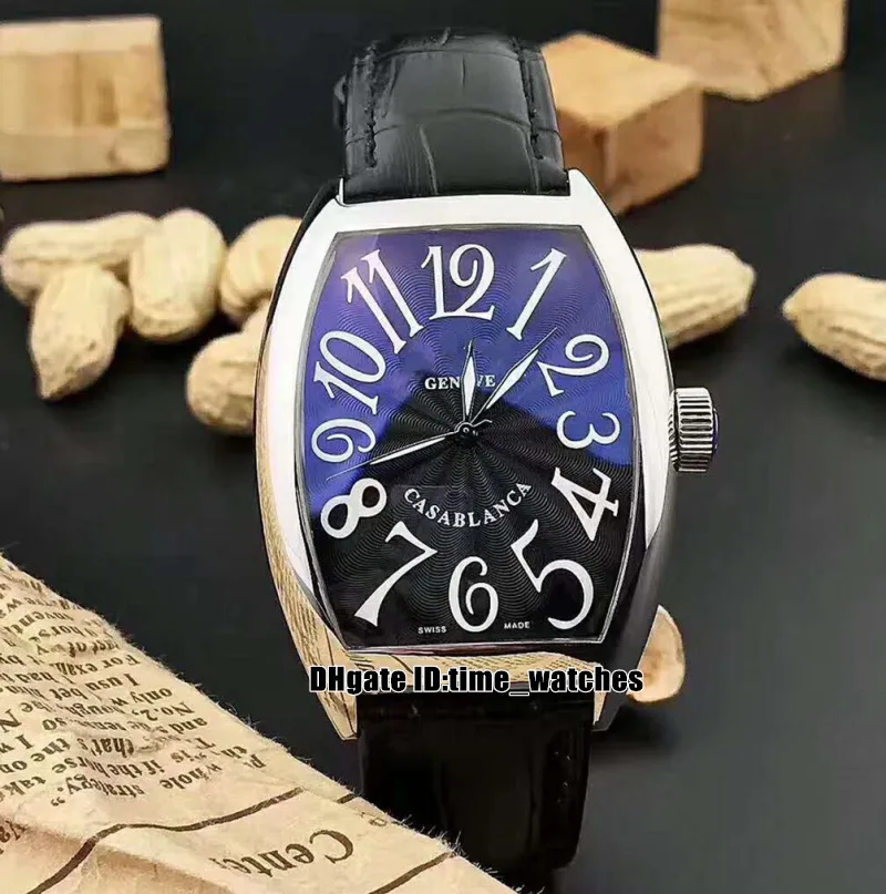 NOUVELLE montre CASABLANCA 8880 C DT 2813 Montre automatique pour homme cadran noir bracelet en cuir noir Bo tier en argent Montres de sport pour