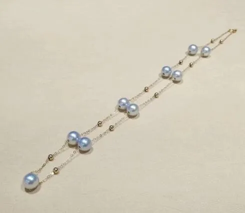 Precio al por mayor ^^^ nuevo 7,5-8mm Natural SouthSea akoya perlas colgantes de cadena o 18 sólido golg