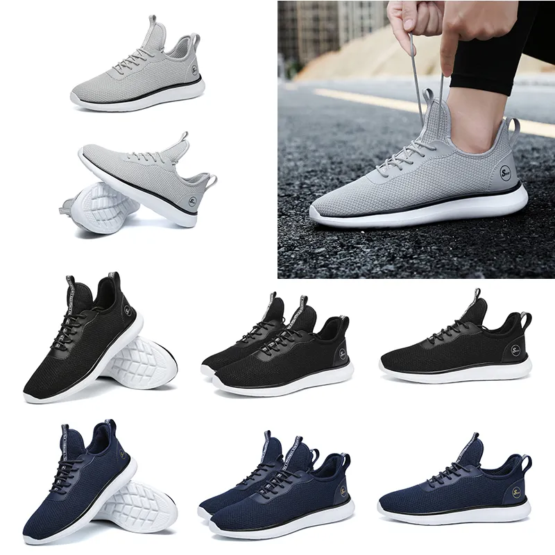 2023 Top Blue Low Cut New Black Grey Blue Men Running Shoes Bekväma Billiga andningsbara kvinnor Mänskon Sportsneakers 35-45 Style 100