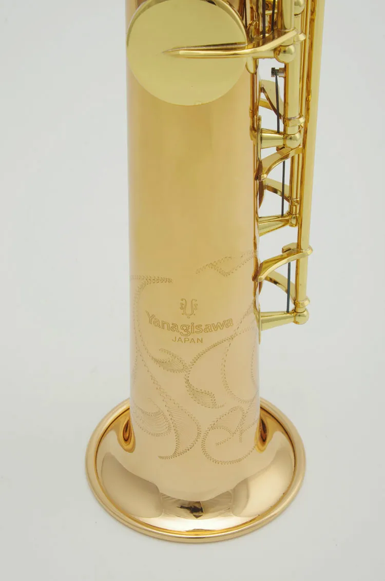 Yanagisawa s 902 b (b) sopran rakt röraxofon märke kvalitet musikinstrument guldlack mässing sax med fall