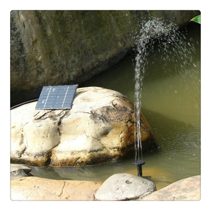 Fuente solar Bomba de agua solar de hoja de loto con boquillas de  pulverización Bomba solar de 1,4 W para jardín, fuente, estanque pequeño