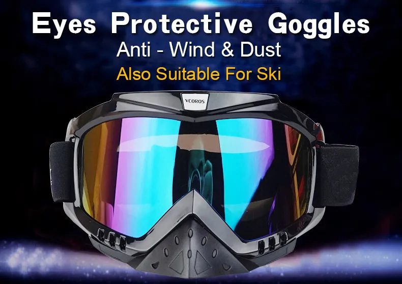New Vcoros brand Gafas motorcycle goggles helmet glasses moto helmets glasses masque motocross goggles ski windproof eyewears (5)