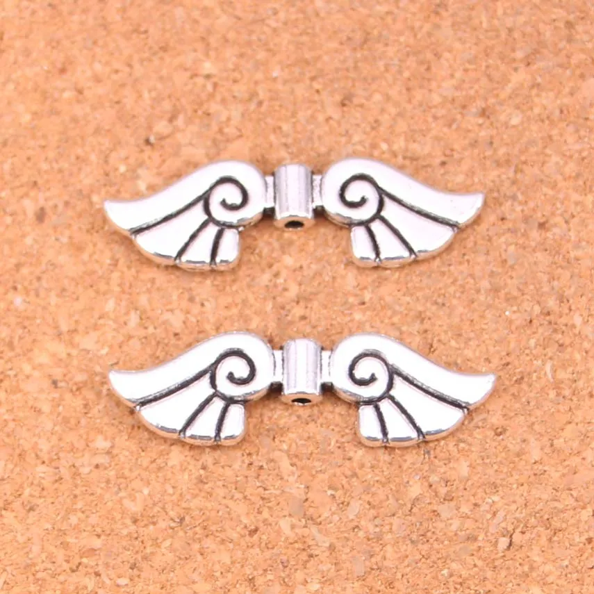 44pcs Charms angel wings bead Antique Silver Plated Pendants Making DIY Handmade Tibetan Silver Jewelry 16*11mm