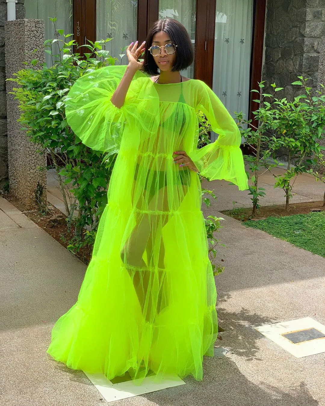 Saia verde fluorescente hot sale