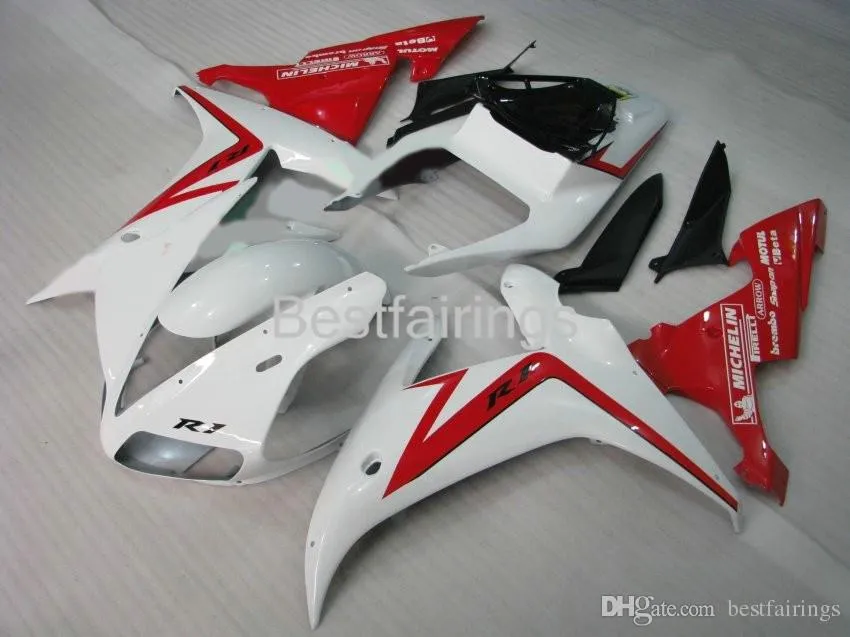 100% Fitment. Injection molding fairing kit for YAMAHA R1 2002 2003 red white fairings YZF R1 02 03 VV35