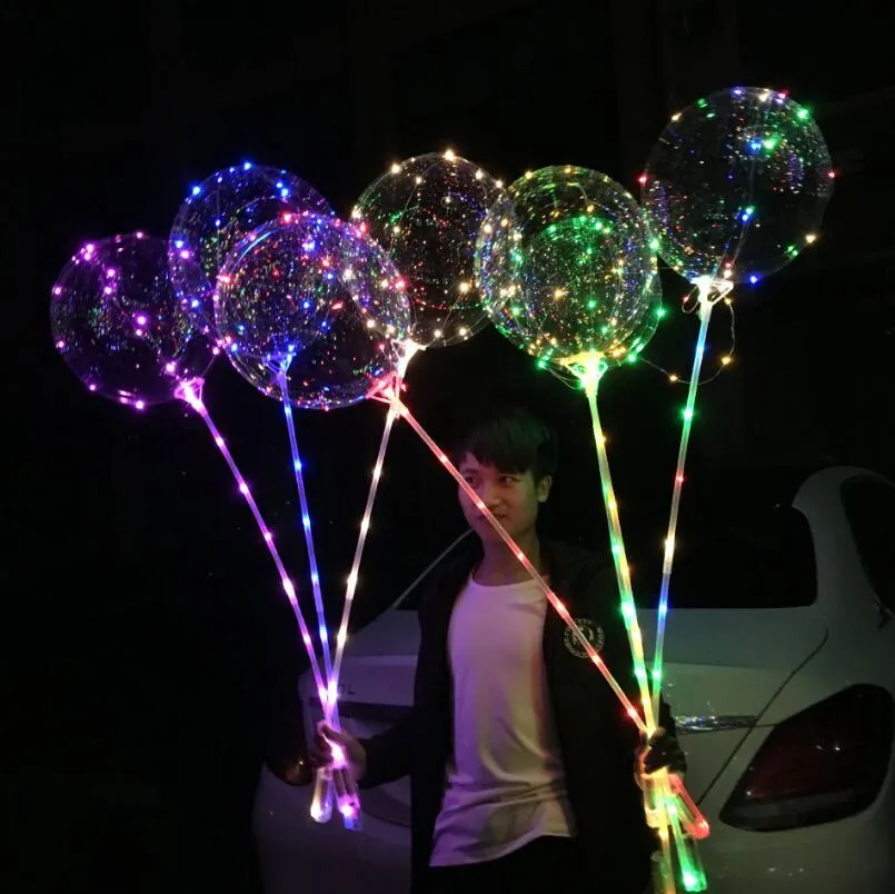 LED luminou led balão transparente rodada bolha decoração festa de aniversário decoração de casamento globos presente de natal led balloont