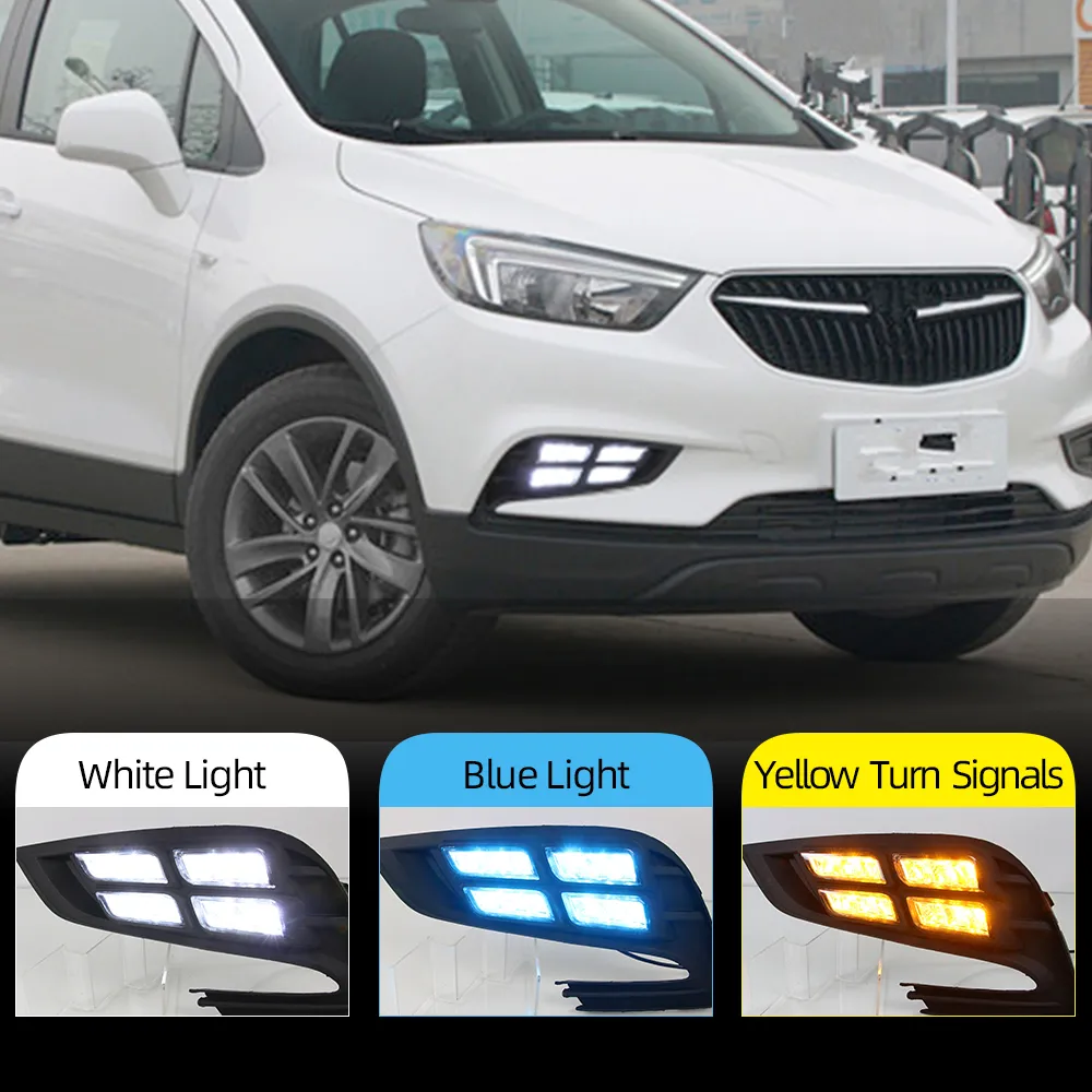 2pcs Pour Buick Encore Opel Mokka 2017 2018 LED DRL Feux de jour Lumière du jour Brouillard lumière imperméable à l'eau