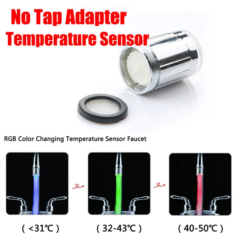Temperature Indicator Faucet Light 2 Pack LED Water | Color Changing ...