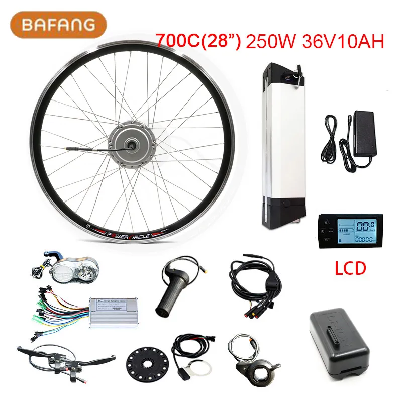BAFANG Kit de conversión de bicicleta eléctrica 48 V 500 W motor de cubo  trasero para bicicleta de disco 20 26 27.5 700C Kit de rueda trasera con