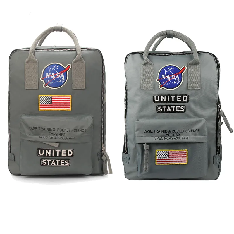 Nasa Mochilas 19SS Bandeira Nacional Designer Backpack Mens Design Womens Bag Unisex Estudantes sacos