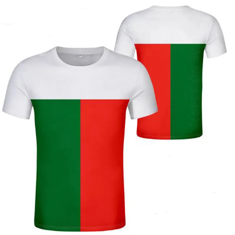 MADAGASKAR t gömlek diy ücretsiz özel yapılmış isim numarası mdg t-shirt ulusal bayrak Madagaskar fransız ülke baskı fotoğraf logo giyim