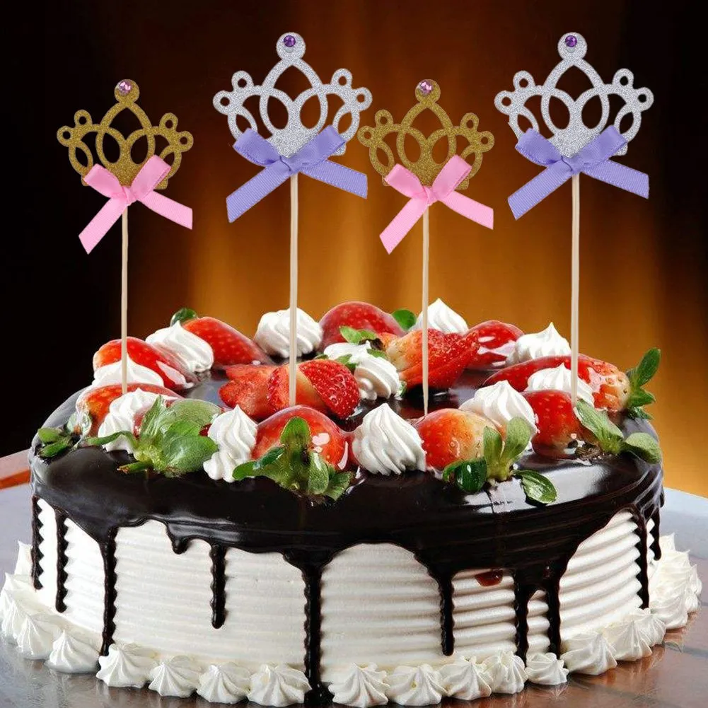 20 шт. Корона торт ко дню рождения, принцесса кекс ботворезы для девочек принцесса день рождения ребенка душ свадебные украшения Supplie