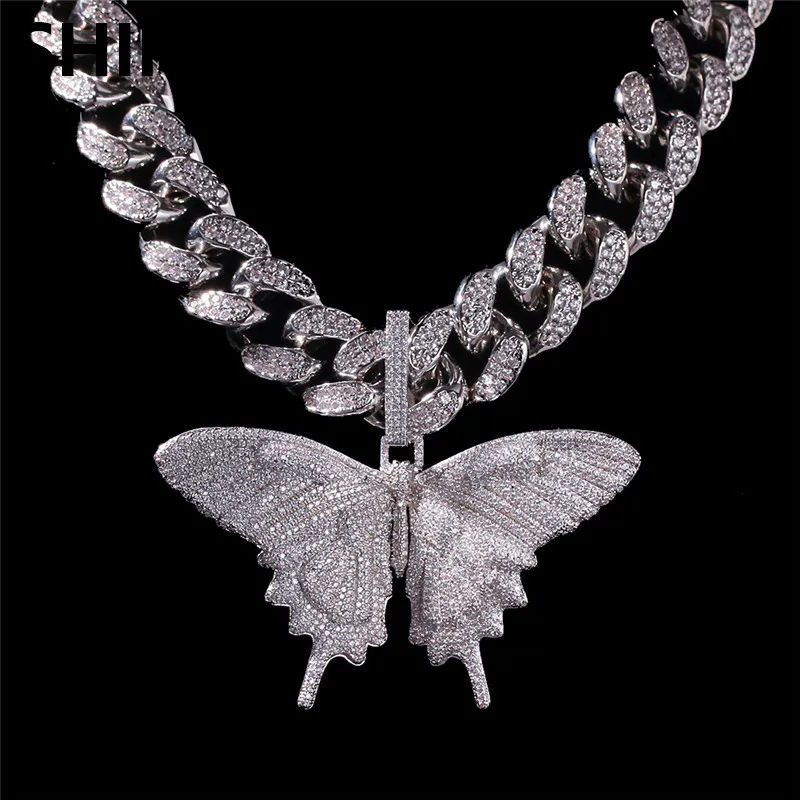 Hiphop Gold Iced Out Diamant König Königin Krone Foto Anhänger Halskette Schmuck Für Frauen Männer
